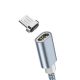 Кабель USB - Lightning iPhone Hoco U40A (магнитный, оплетка ткань) (серебро)